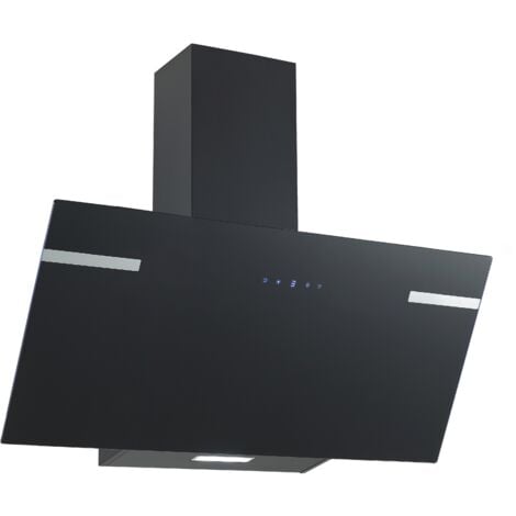 Hotte d'aspiration Hotte aspirante sans t�te 90 cm noire Hotte murale � recyclage Respekta