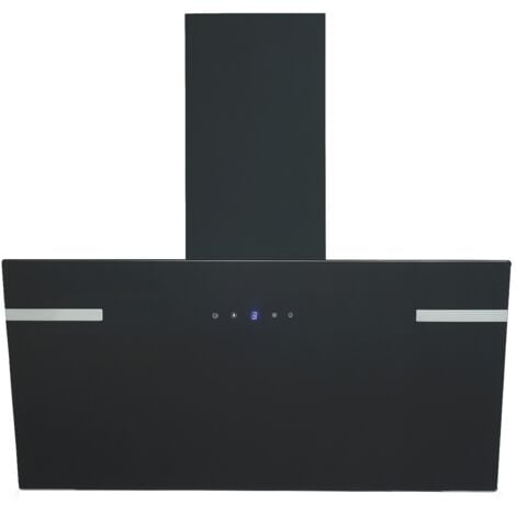 Hotte d'aspiration Hotte aspirante sans t�te 90 cm noire Hotte murale � recyclage Respekta