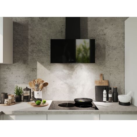 Hotte aspirante cuisine 60cm Hotte Murale Inclinées acier inoxydable verre blanc