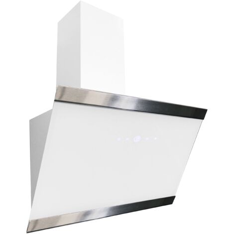 respekta Hotte aspirante oblique Hotte murale sans tête verre 60 cm blanc