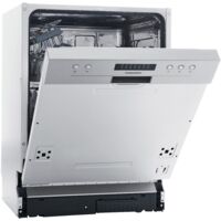 Respekta – Lave-vaisselle encastrable semi-intégré 60 cm – 14 couverts – Classe E – 6 programmes – Acier inoxydable – 49 dB