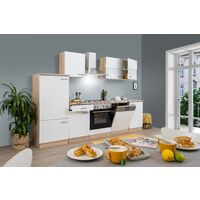 Cuisine Kitchenette bloc cuisine intégrée Chêne Blanc Merle 280 cm Respekta