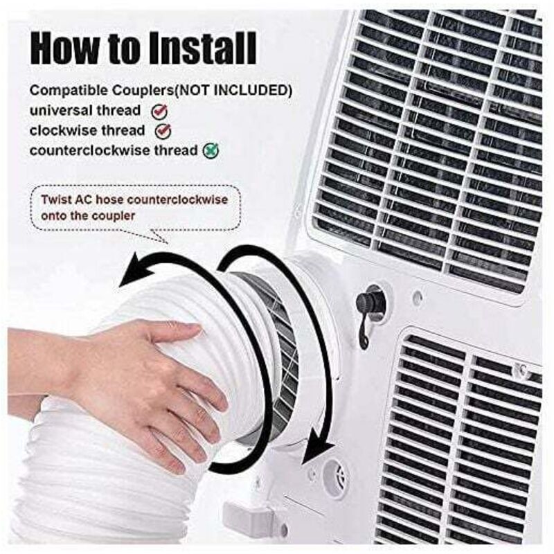 Tuyau D'Évacuation Pour Climatiseur Mobile - Diamètre 15cm | Longueur Réglable 30-150cm | Résistant Chaleur -20°C à 90°C
