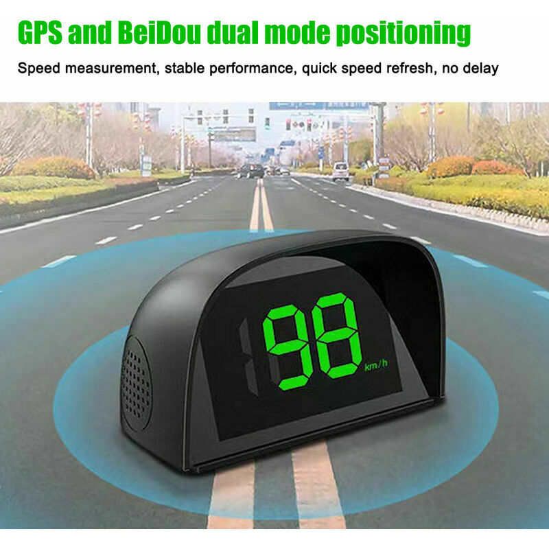 2023 Compteur de vitesse GPS numérique Voiture Hud tête haute Affichage Mph  Kmh Boussole Alarme de survitesse