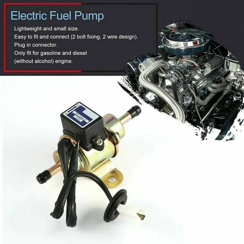 Ulisem Pompe à carburant électrique pour voiture, basse pression, en métal,  3 à 5 PSI, fonctionnant en ligne (12V).