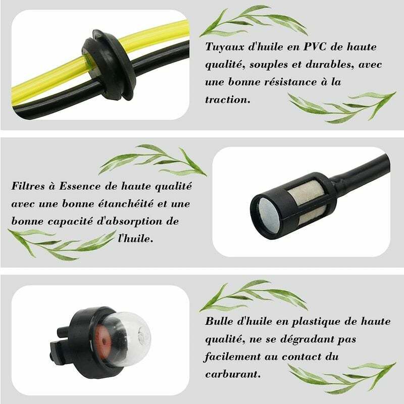 Tuyaux D'essence Avec Filtre, Universel Filtre à Essence kit,, Durites D' essence de Tondeuses Avec Poire d Amorçage, Pour le Jardinage