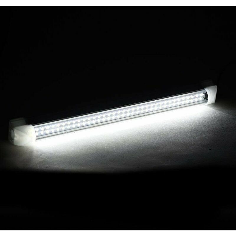 LED néon, 72 LED pour intérieur de voiture - 12V - 5 W - avec interrupteur  marche/arrêt pour camion, camping-car, bateau - 1 bande, blanc (2pcs)