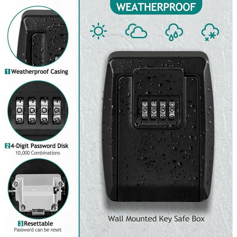 Diyife Boite à Clefs Sécurisée Exterieur, Boite à Clef Murale avec