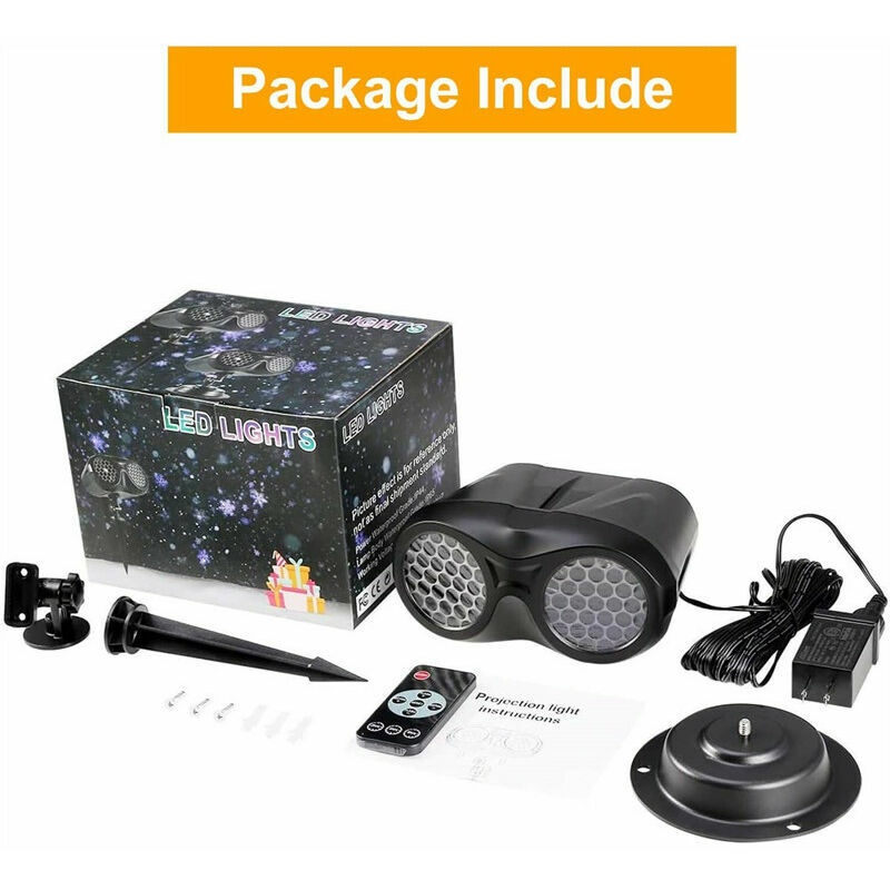 Ulisem Projecteur Noel Exterieur,Snowfall Lampe de Projection,LED Neige  Flocon Lumière Decoration Noel Interieur avec Telecommande Etanche pour Noël  Fête(Blanc 8000K)