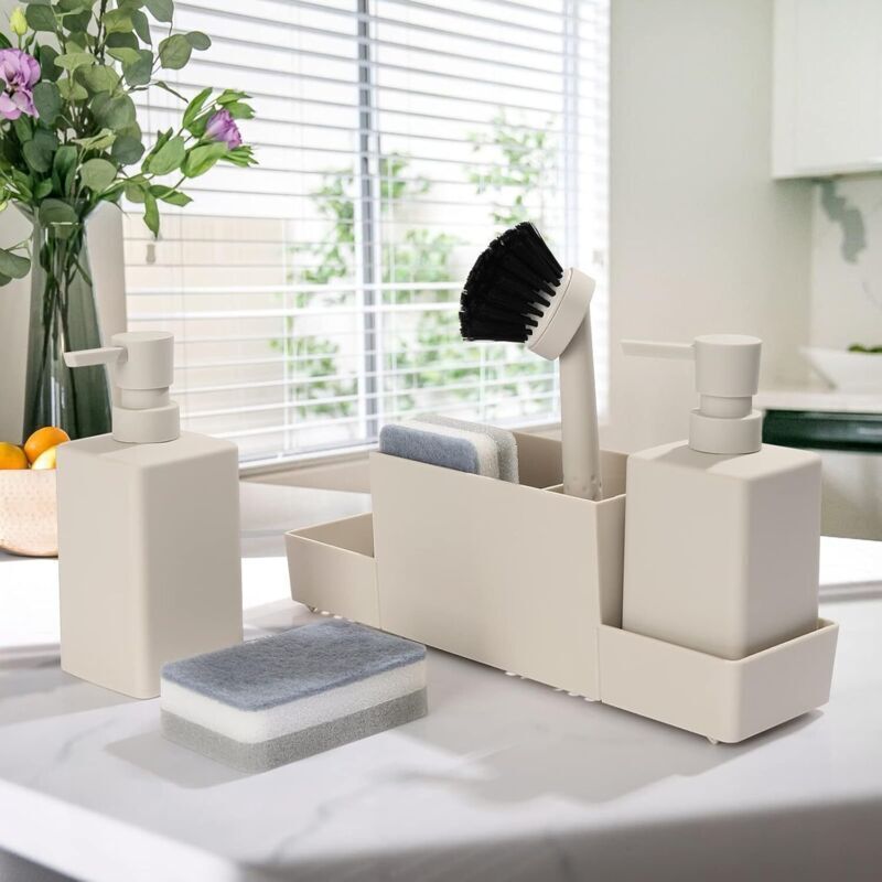 Distributeur de Savon Liquide avec Porte-éponge 2 en 1,Distributeur Distributeur de Savon Liquide avec Porte-éponge 2 en 1,Distributeur