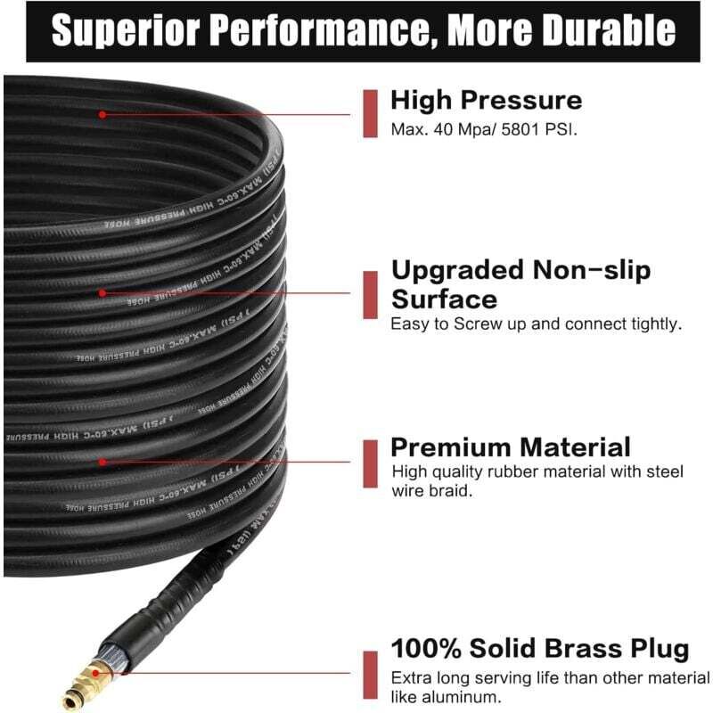 Rallonge haute pression pour raccord de tuyau - Compatible avec les nettoyeurs haute pression