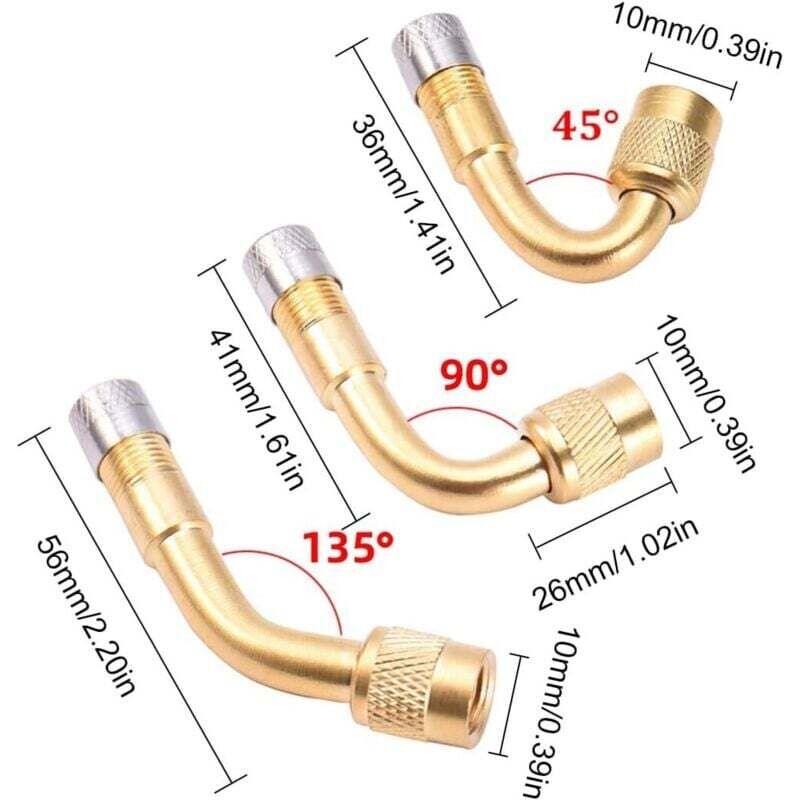 9 Rallonges De Valve De Pneu - Double Tuyau 8.3 Cm - Voiture, Camion - Uxcell