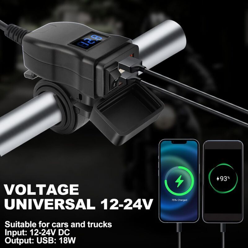 Chargeur USB Voiture, 3.1A 12-24V Encastrable Camping Car Voiture Double Prise Voiture Double Noir ABS Port USB Prise de Chargeur Prise pour Voiture, Marine, Camion, SUV, RV, Camping-Car