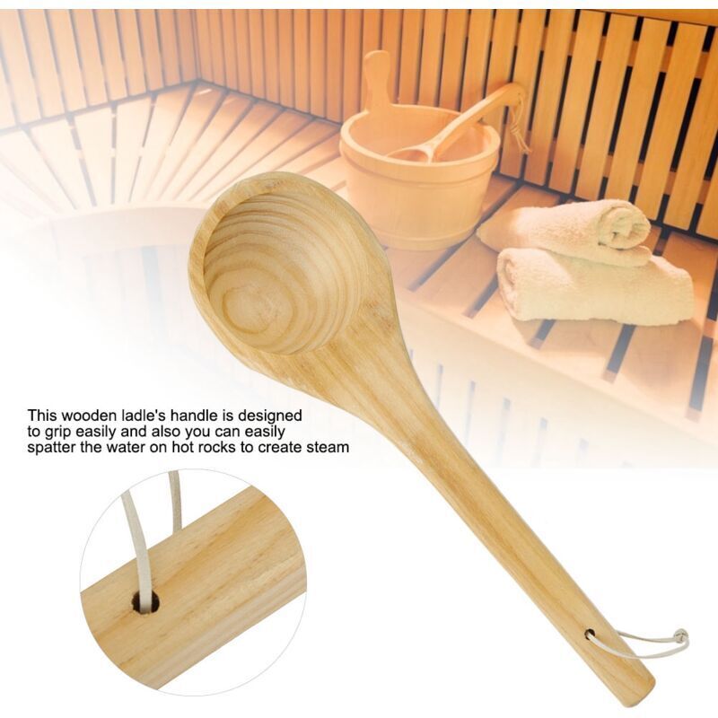 Louche En Bambou Style Rétro - Cuillère De Bain, Sauna Ou Thé - Poignée Longue - Artisanat Fait Main - Pour Décoration Et Usage Culinaire Léger - 3