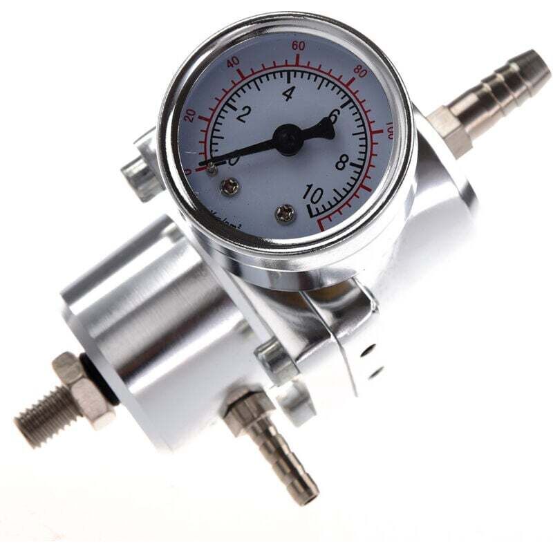 Régulateur De Pression De Carburant Universel Yctze - Alliage Aluminium Rouge 0-8 Kg/cm² Avec Manomètre Pour Voiture Turbo
