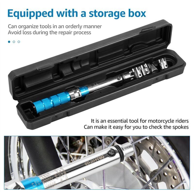 Clé à Rayons Moto CNC 5.0-6.8 Mm – Kit 10 Tailles Interchangeables, Longueur 93 Mm, Pour Ajuster Rayons Roues Moto (Doré)