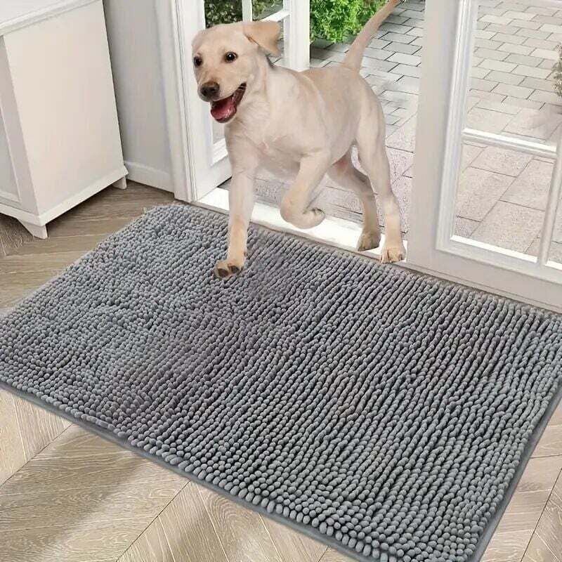 Tapis en microfibre MINICLOSS, tapis antidérapant d'intérieur, tapis de cuisine pour salle de bain et cuisine (gris clair, 50x80cm) | Leroy Merlin