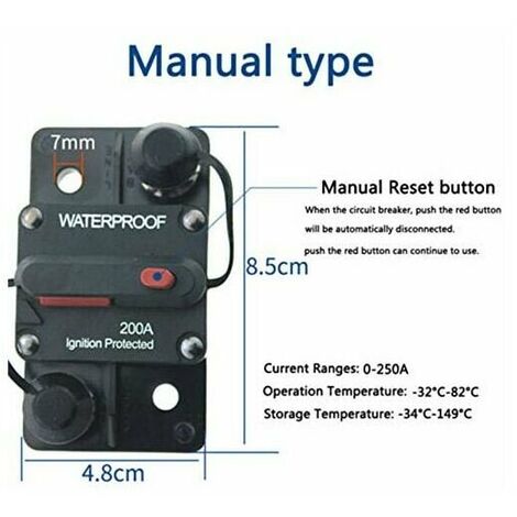 Disjoncteur De Voiture 12v-48v Dc Disjoncteur Avec Rinitialisation Manuelle  Disjoncteur De Puissance Commutable De Batterie Disjoncteur Rinitialiser P