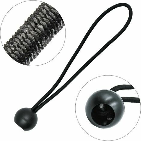 WMZOBH Lot De 25 Tendeurs Bâche 25,4 Cm Avec Boules - Élastiques Résistants Noirs