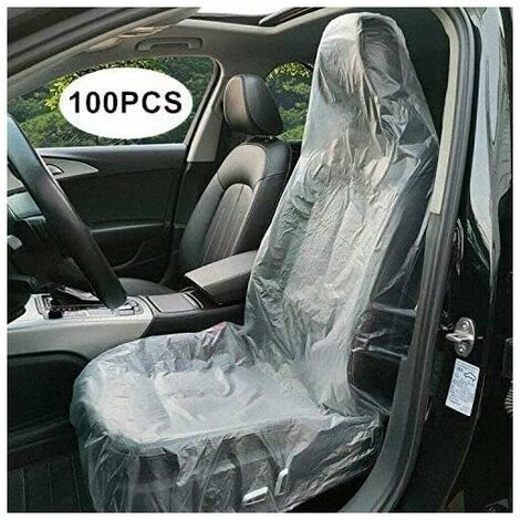 Housses de siège jetables 100 pièces – Plastique transparent – Protection contre saleté et rayures – Universelles pour voitures