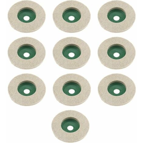 Lot de 4 disques de polissage en laine pour meuleuse d'angle - 125 mm -  Tampons de polissage en feutre pour disques de polissage - Perceuse - Outil