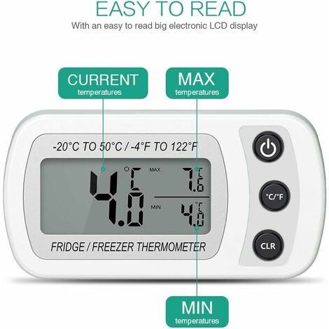 IPX3 Thermomètre Numérique Réfrigérateur Congélateur Suspendu