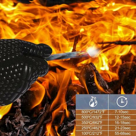 Ulisem Gants grill Gants four Résistant à la chaleur jusqu'à 800°C