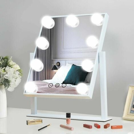 Miroir de Maquillage Rond à LED, Miroir de courtoisie de Bureau