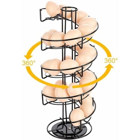 Candyse Distributeur d'ufs Toplife Spiral Design Porte-ufs noir transparent