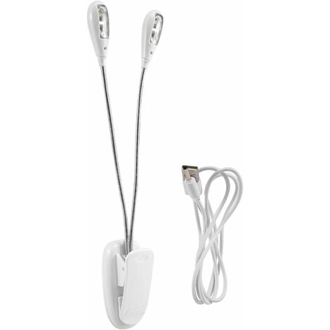 Lampe de pupitre LED flexible USB/à piles, lumière à clipser parfaite pour  lecteur de musique, support de musique, lumière LED rechargeable à clipser