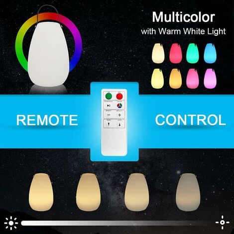 Grande lampe d'extérieur à batterie rechargeable avec télécommande - Lampe de table étanche sans fil rechargeable à intensité variable