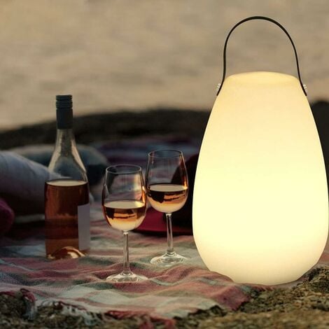 Grande lampe d'extérieur à batterie rechargeable avec télécommande - Lampe de table étanche sans fil rechargeable à intensité variable