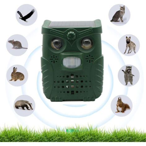 Repulsif Chat Exterieur Ultrason Solaire Et Chargement USB,5 Modes Réglable,Répulsif Animaux