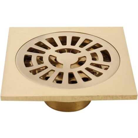 Antique Brass Drain De Douche En Laiton, Carré Siphon De Sol Anti-odeur Grille Douche Pour Salle De Bain Grand Calibre 10 X 10 Cm Accessoires 98150179