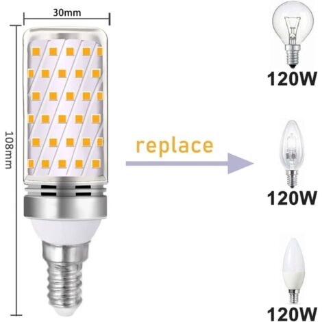 Ampoule LED E14 16W blanc chaud 3000K 1600lm, équivalent lampe halogène E14 100W 120W, AC 230V, non dimmable, 4 pièces Ulisem