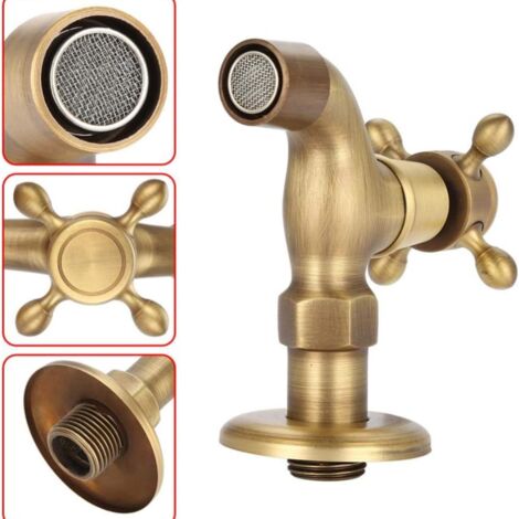 Robinet D'eau Mural Simple Bec - Laiton Chromé - Filetage Mâle G1/2 - Neuf Uxcell
