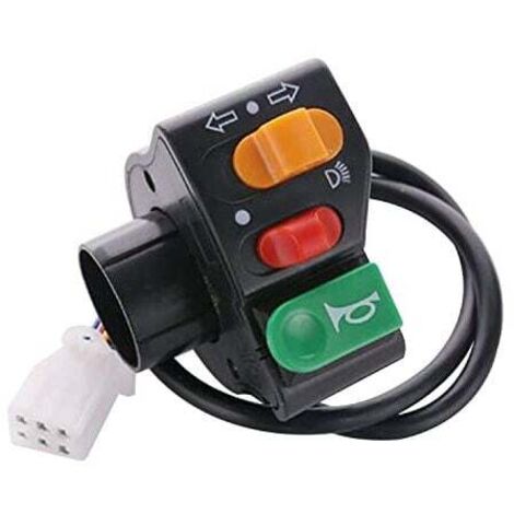 UlisemBouton Moto Phare,LED Moto Interrupteur Guidon Bouton Moto On/Off 3 en1,clignotant moto led, éTanche Klaxon,Phare Antibrouillard,Multifonction Bouton Éclairages et Composants (1/4)