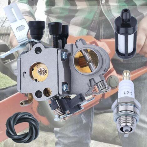 Kit Carburateur + Bougie + Filtre à Essence Pour Stihl MS311 / MS391 - Pièce De Rechange Compatible 1140 120 0601 / WTE-9