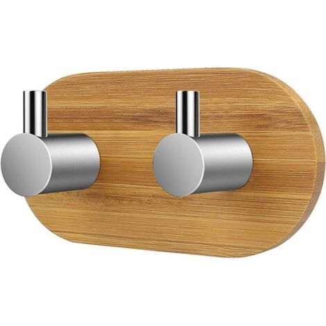 Patère Porte En Bambou à Suspendre Bambou Crochet Auto Adhésif Crochets Adhésifs Ultra