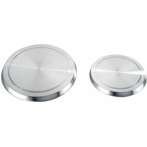 Lot De 4 Couvre-plaques Rond En Inox Pour Cuisinière - 2x20 Cm + 2x25 Cm - Protection, Gain De Place Comptoir - Facile à Nettoyer