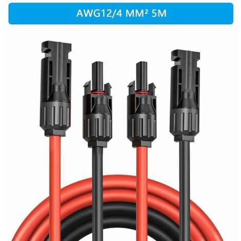 Câble de Panneau Solaire 6m Câble d'Extension Solaire 2.5mm2 12AWG