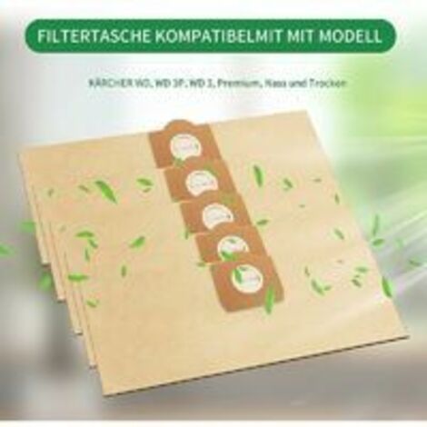Sacchetti Per La Polvere Per Karcher MV3 WD3 WD3200 WD3300 A2204 A2656 WD3.500P SE4001 SE4002 Parti Per Aspirapolvere Per Rowenta RB88 RU100 RU101 - Foto 4