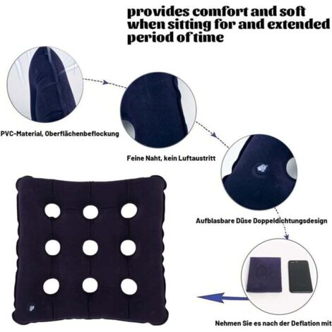 Coussin Anneau Gonflable Pour Hémorroïdes Et Douleurs Coccyx - Siège Donut Ergonomique - Utilisation Bureau, Voiture, Maison