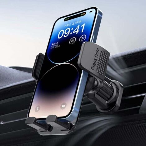 Support Téléphone Universel Clip Grille D'aération Voiture - Base Pour Fixation GPS, Navigation, Appels Mains Libres