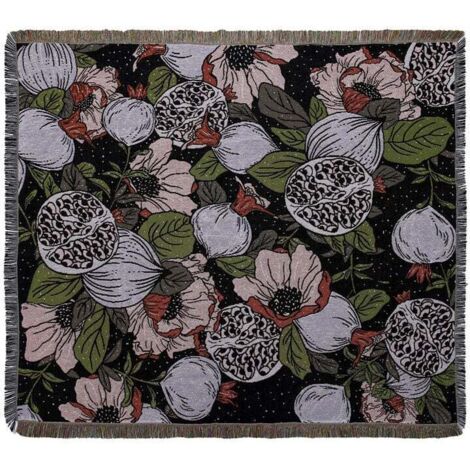 Housses De Canapé Vintage Années 80 – Marron à Fleurs – Frangées – Stock Neuf