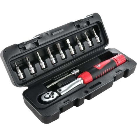 Cle Dynamometrique Moto Clé Dynamométrique Buzzetti Pour Rayons - Kit Avec 8 Douilles Incluses Kit Clé Dynamométrique Buzzetti Roue Vélo