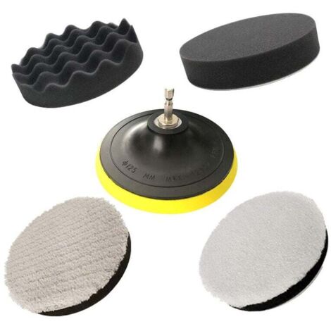 Kit D'éponge De Polissage, Patins De Polissage Avec Adaptateur De Forage 125mm 5 Pouces Disque Polissage Tampons Polisseur Automobile Compose Pour La Voiture Polisseuse Et Cirage 42552746