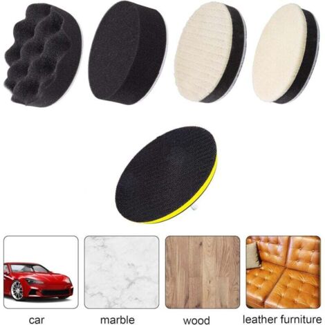 Kit D'éponge de Polissage, Patins de Polissage avec Adaptateur de Forage, 125mm/5 Pouces, Disque Polissage, Tampons Polisseur Automobile Composé pour la Voiture, Polisseuse et Cirage Kit D'éponge de Polissage, Patins de Polissage avec Adaptateur de Forage, 125mm/5 Pouces, Disque Polissage, Tampons Polisseur Automobile Composé pour la Voiture, Polisseuse et Cirage