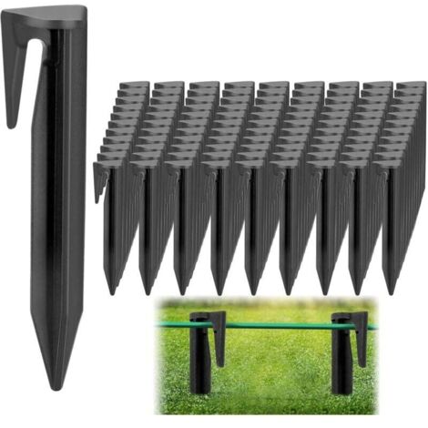 Lot De 100 Piquets De Fixation Pour Câble Périphérique De Tondeuse Robot- Piquets De Fixation, Sardines Pour Tente, Piquet Ancrage Sol Jardin, OUYLAF