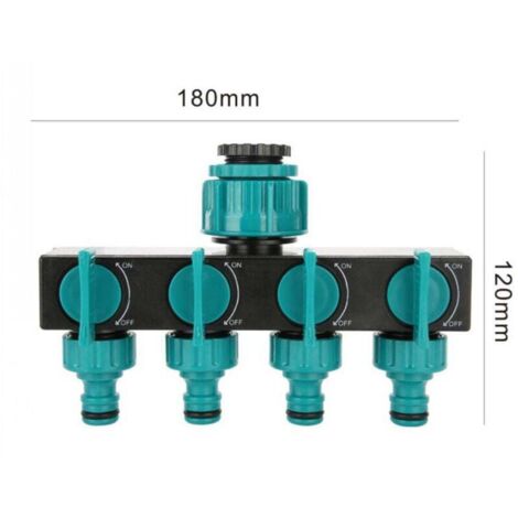 Lot De 2 Connecteurs Y Robinet 3 Voies - Vannes Individuelles, ABS, Pour Arrosage Jardin, Lavage Auto